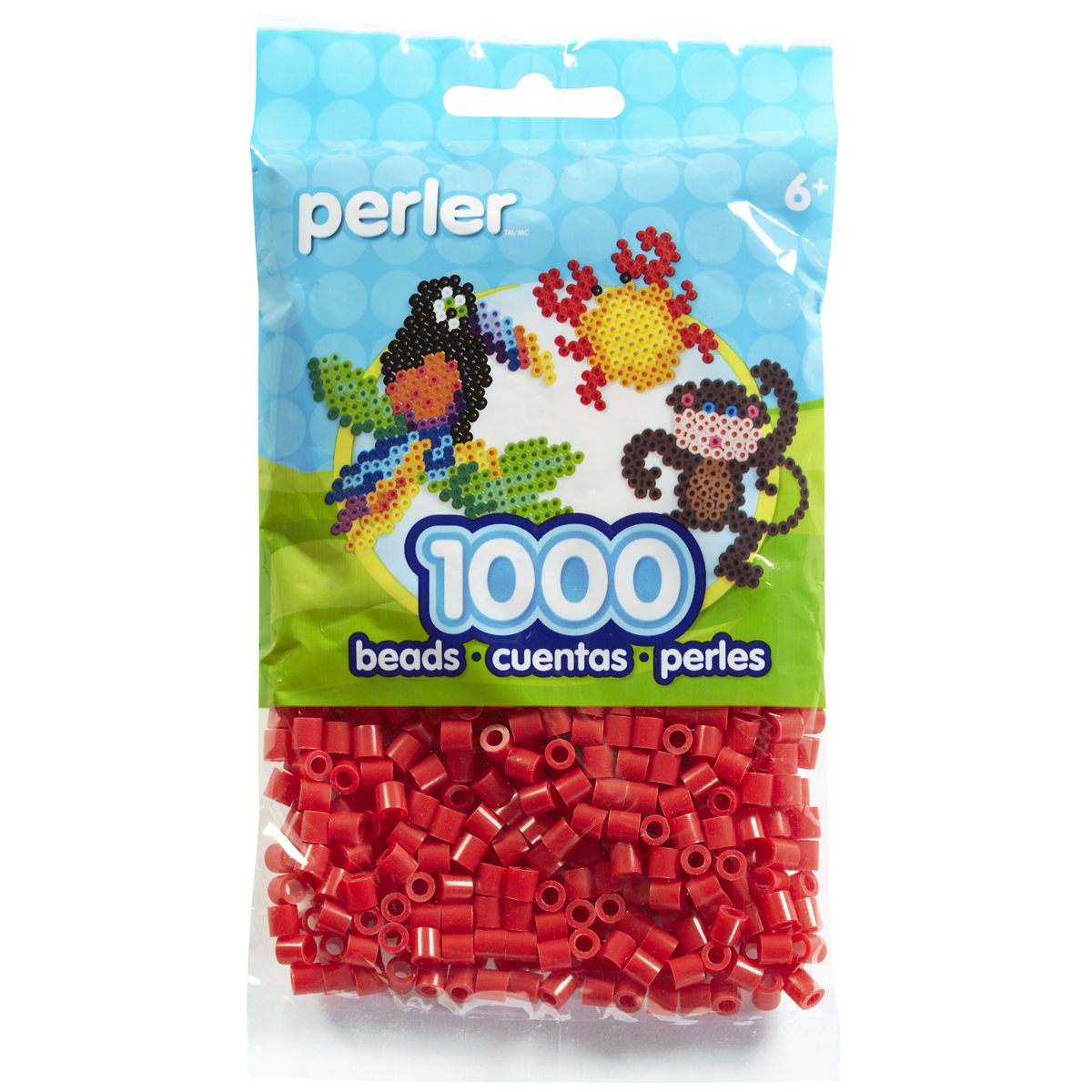 Perler Beads 1,000/Pkg-Red