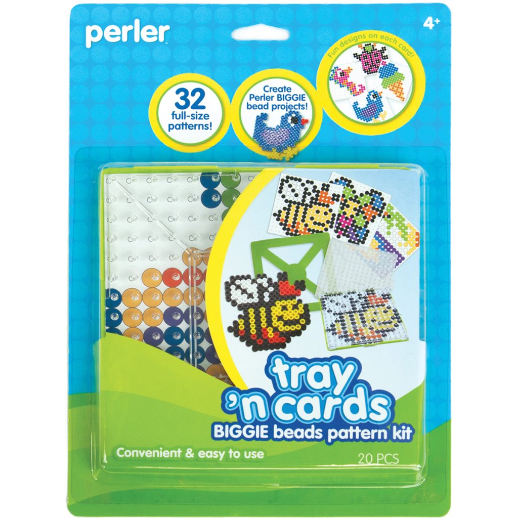 Perler Tray 'n Cards Pattern Kit-BIGGIE Beads