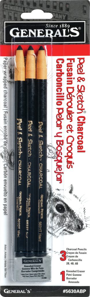 Peel & Sketch Charcoal Pencils 3/Pkg-