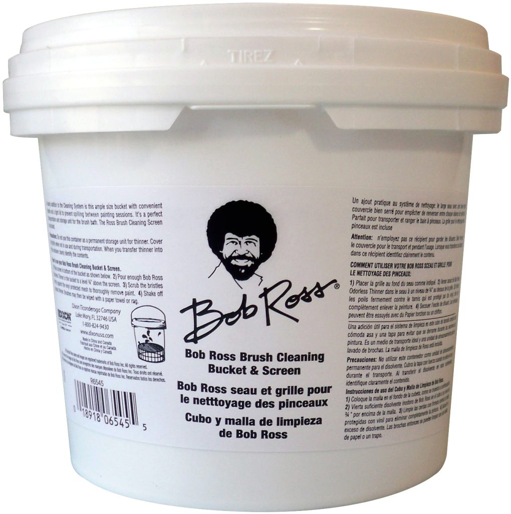 Bob Ross Cleaning Bucket & Screen-White